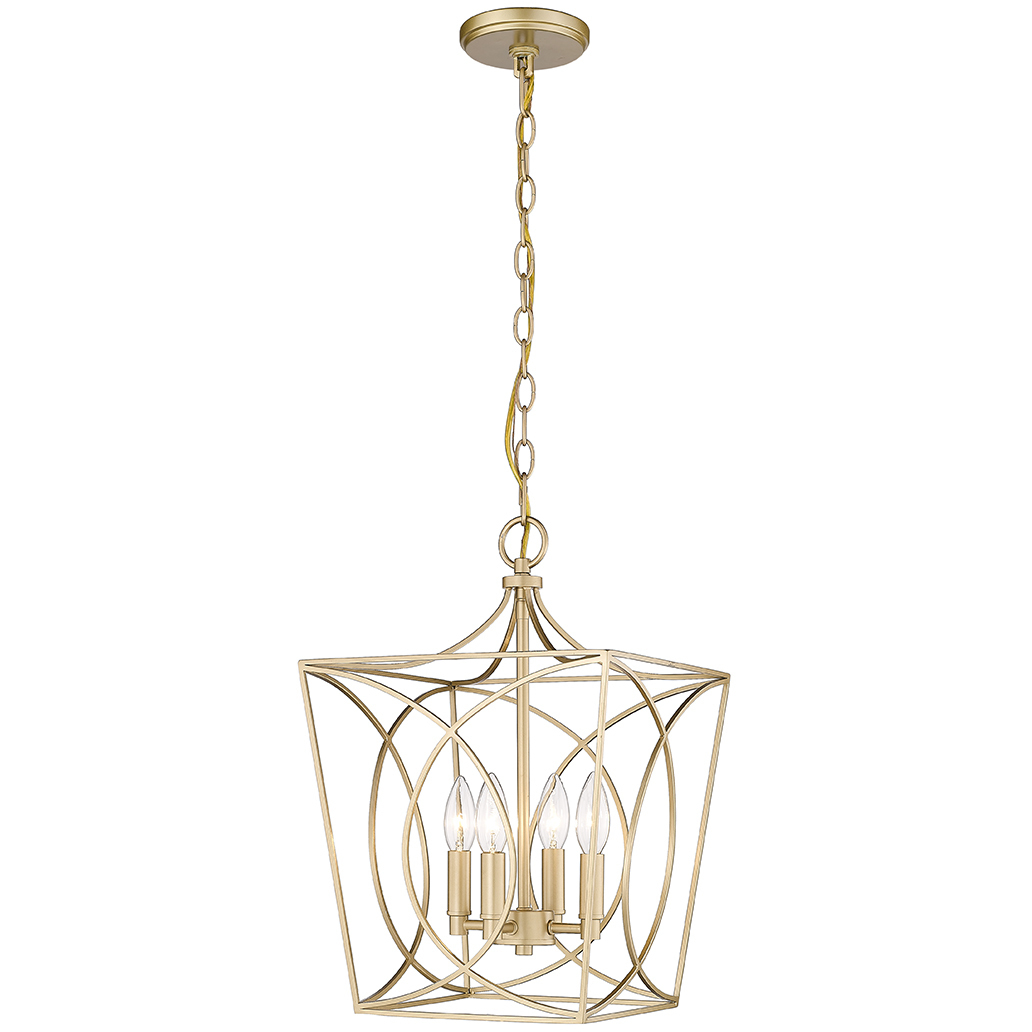 Tracy 4 Light 12 inch Painted Modern Gold Pendant Ceiling Light